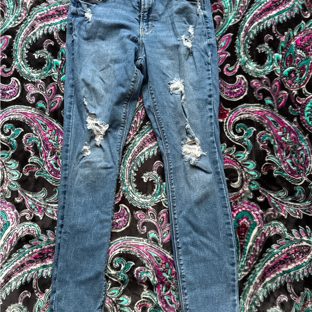 Old Navy Distressed Blue Skinny Jeans for Women